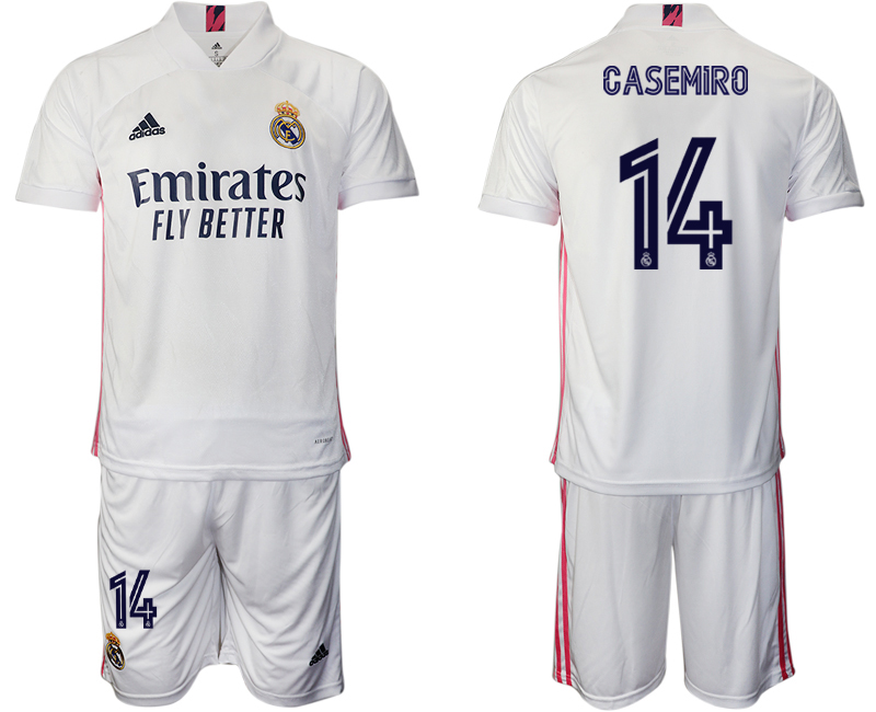 Men 2020-2021 club Real Madrid home #14 white Soccer Jerseys